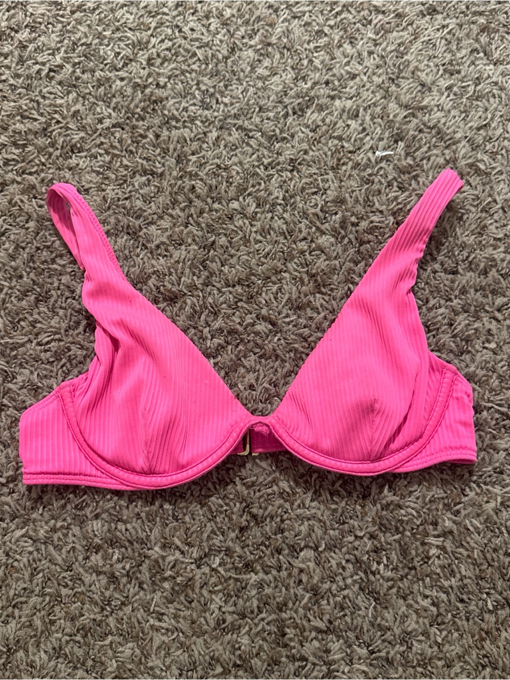 Hollister Hot Pink Ribbed Underwire Bikini Top